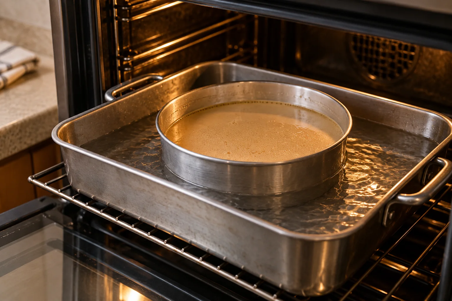Hornea al baño María — Flan de café