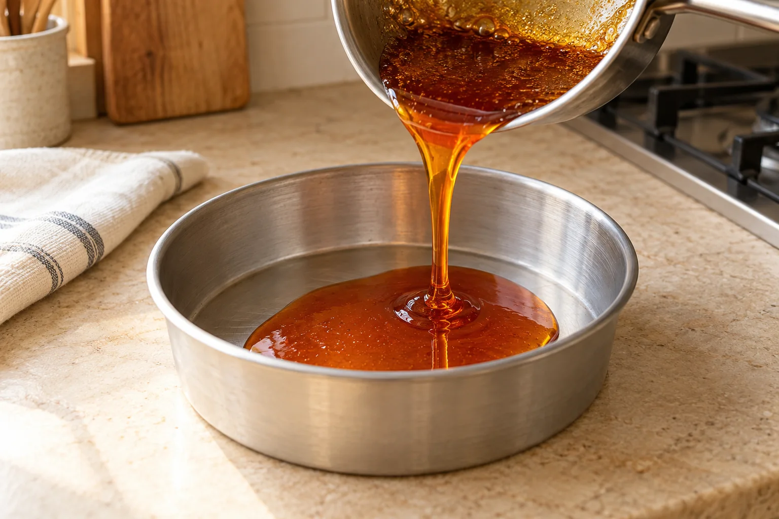 Carameliza el molde — Flan de calabaza casero