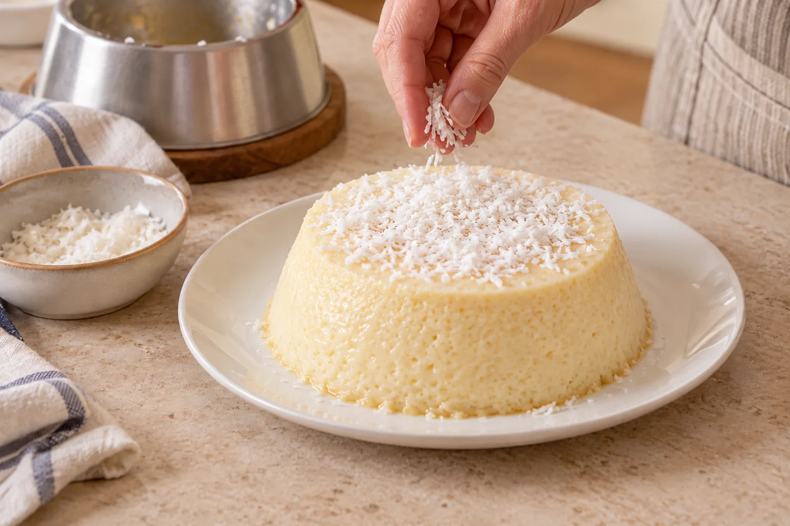 Enfría y termina — Flan de coco