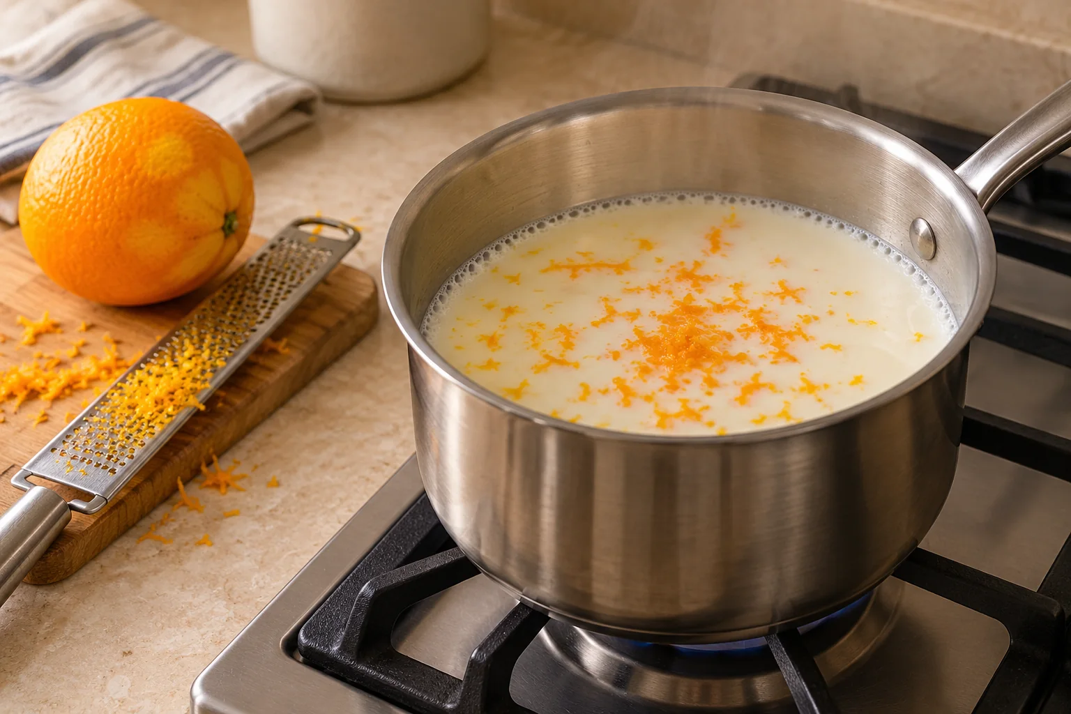 Aromatiza la leche — Flan de naranja casero fácil