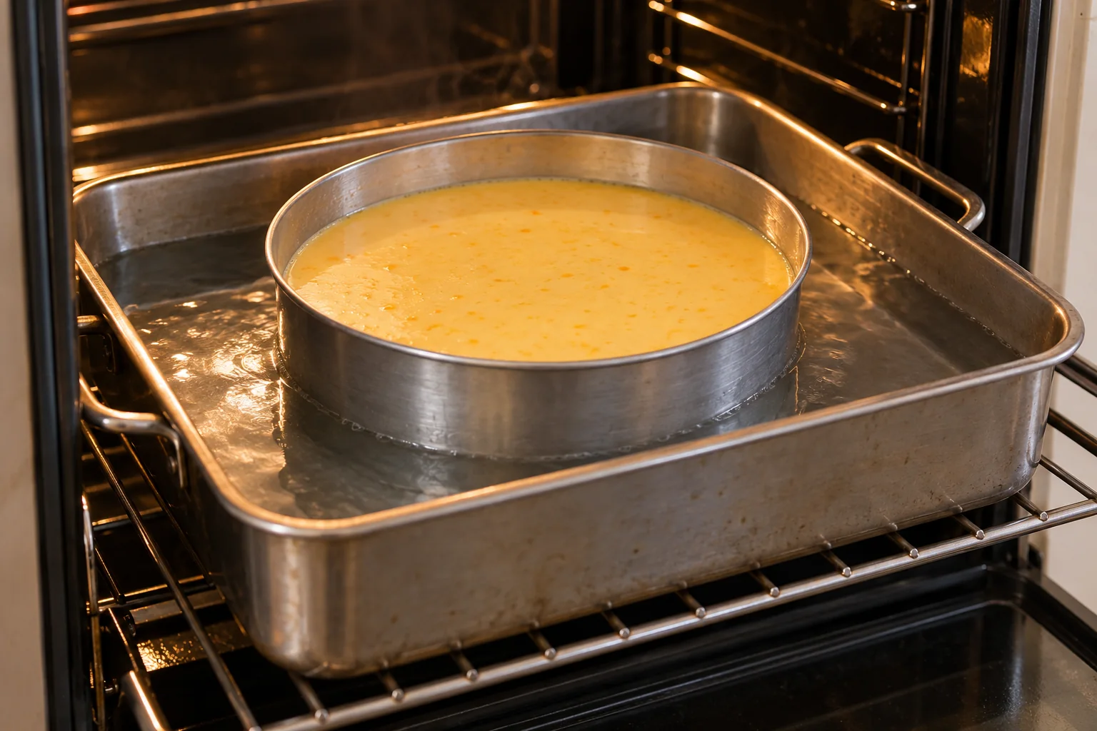Cuece al baño María — Flan de naranja casero fácil