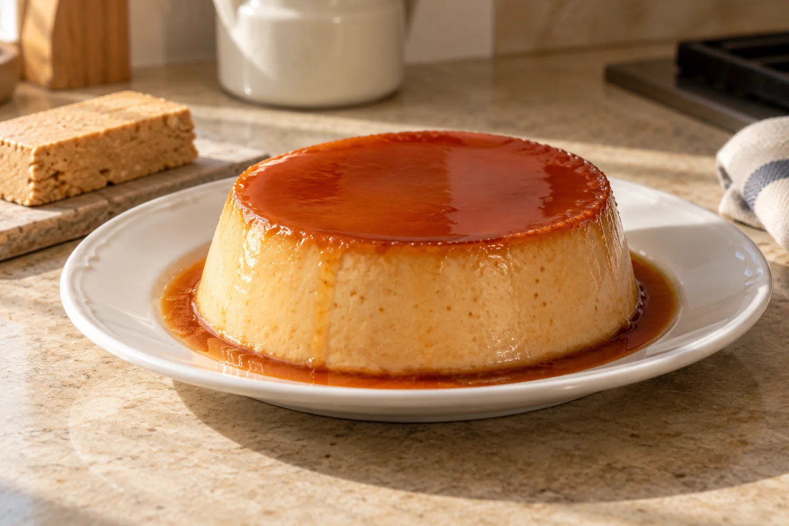 Refrigera y desmolda — Flan de turrón de Jijona