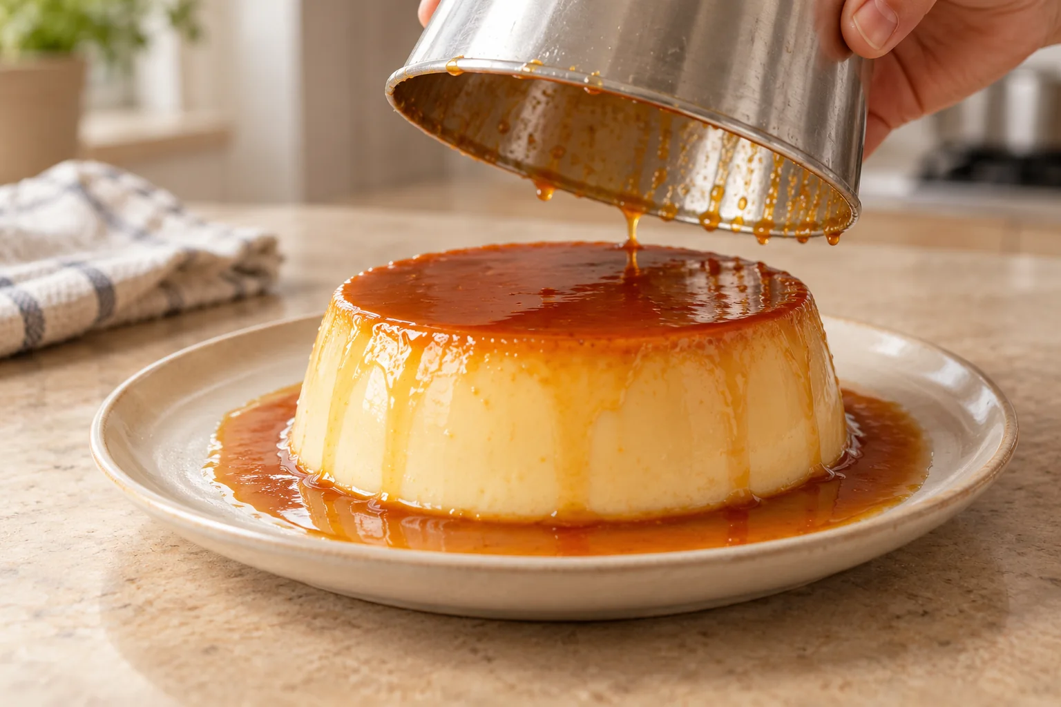 Enfría antes de desmoldar — Flan de yogur griego