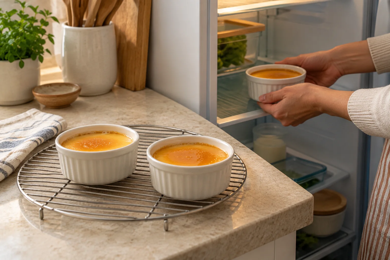 Enfría y refrigera — Flan en air fryer