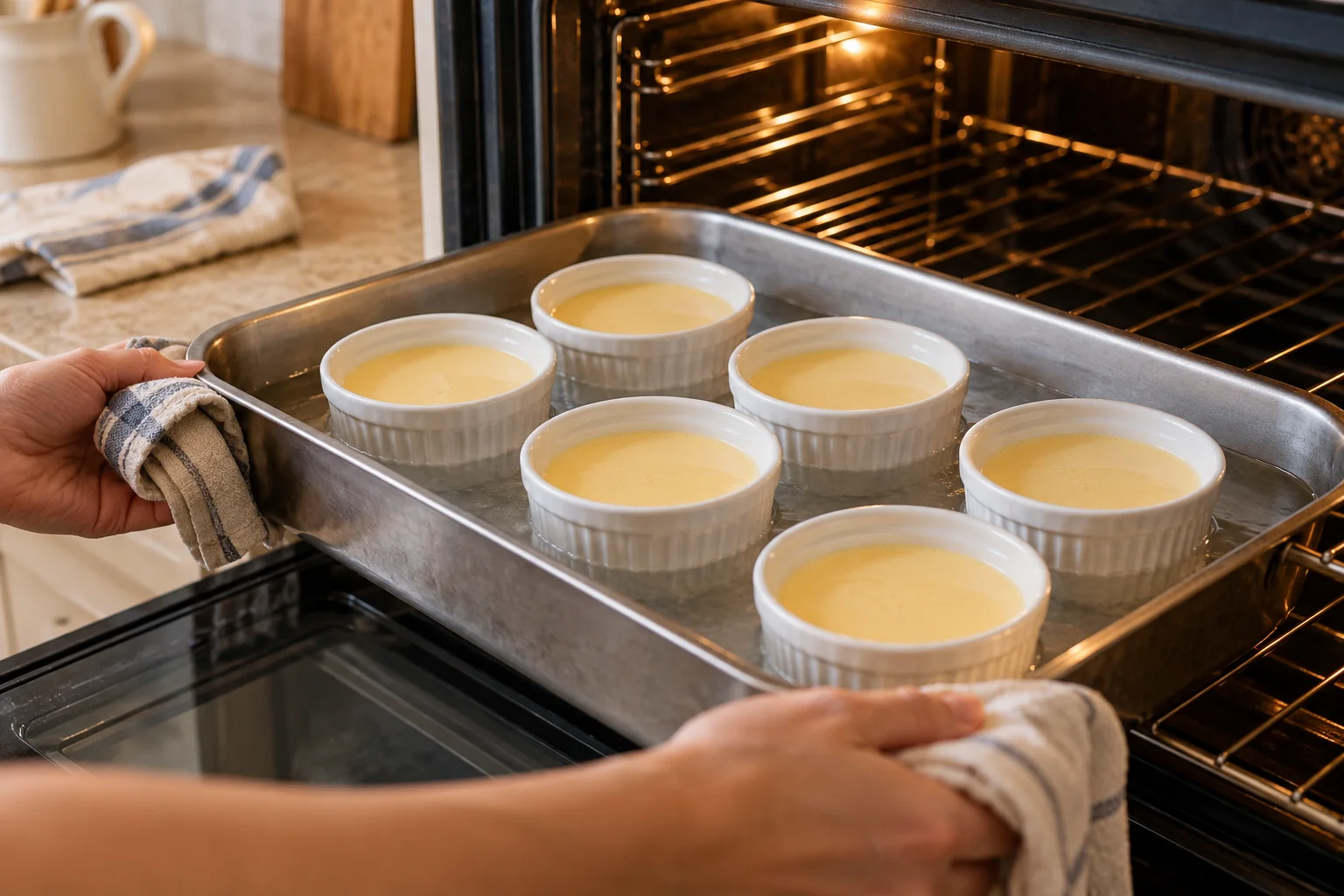 Hornea al baño María — Flan sin azúcar