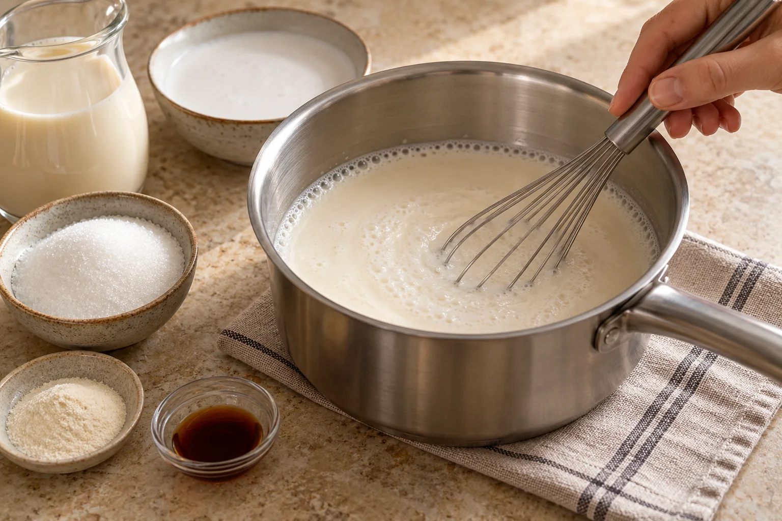 Mezcla la base vegetal — Flan vegano