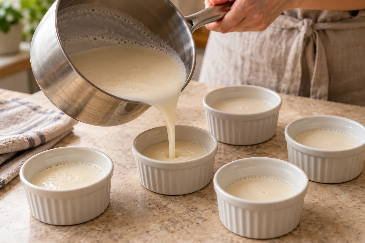 Llena los moldes — Flan vegano
