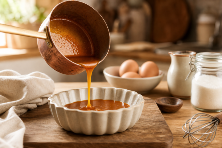 Caramelo dorado para preparar flan casero