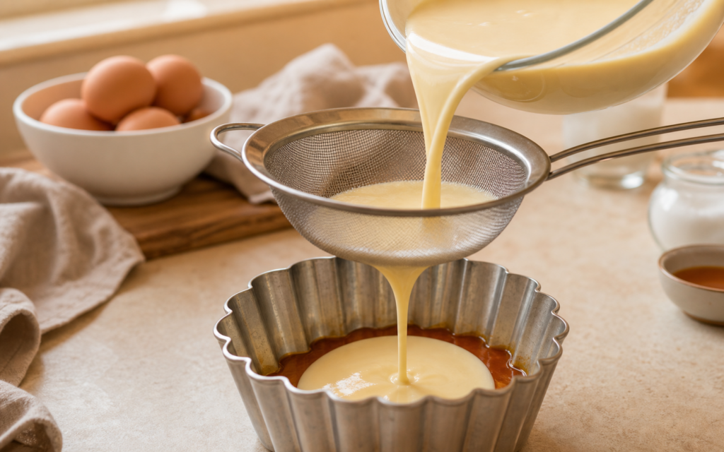 Mezcla suave de flan para evitar agujeros