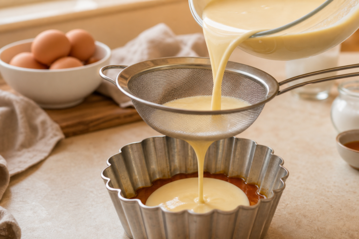 Mezcla suave de flan para evitar agujeros