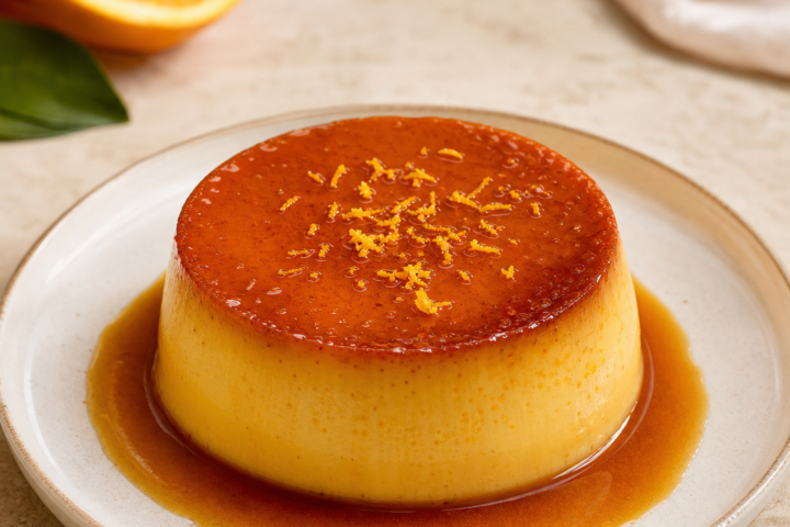 Receta de flan casero de naranja