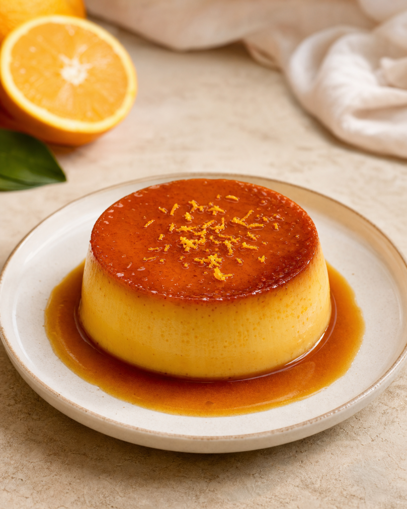 Receta de flan casero de naranja